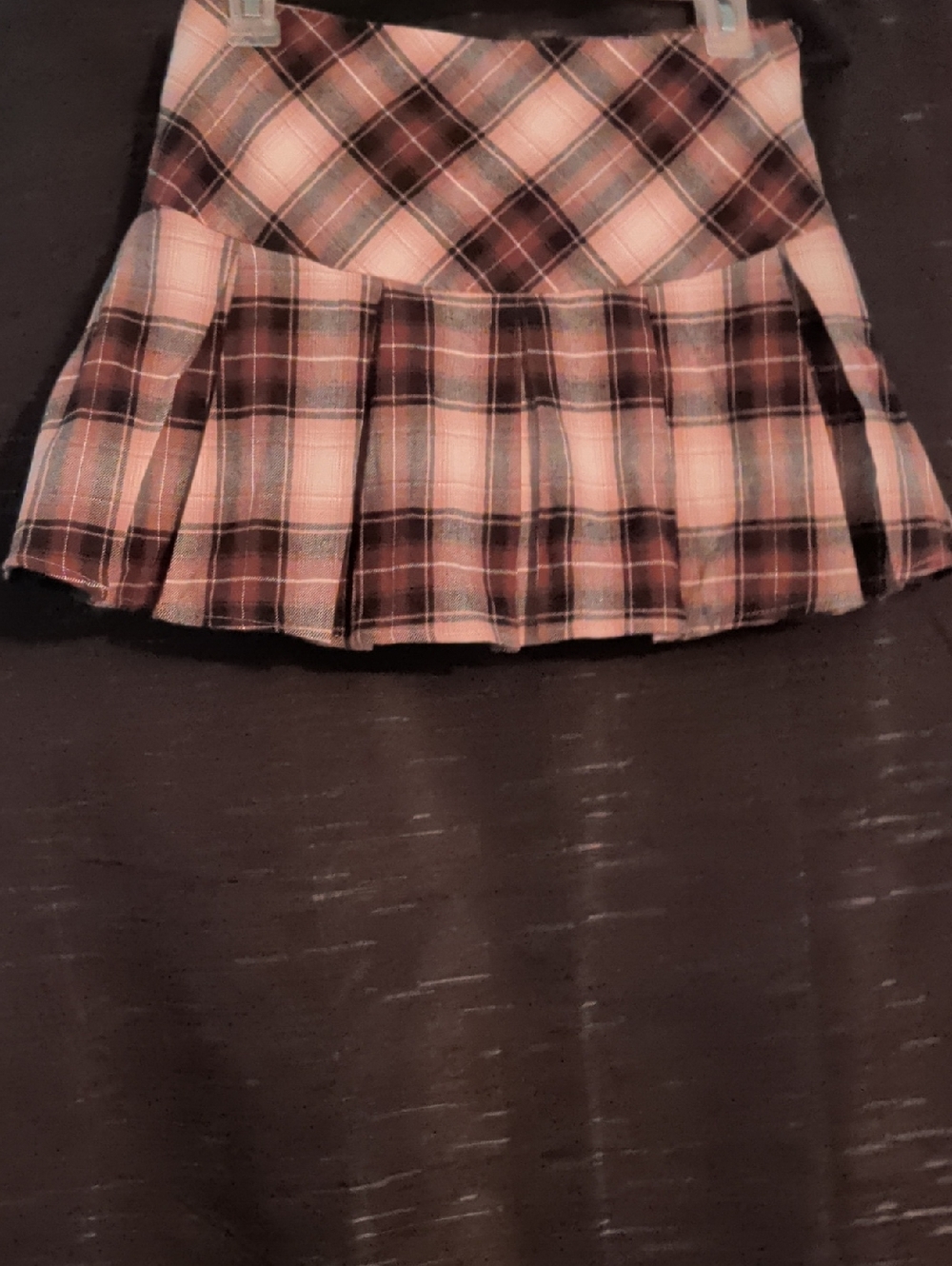 Pink Plaid Pleated Mini Skirt - Women's